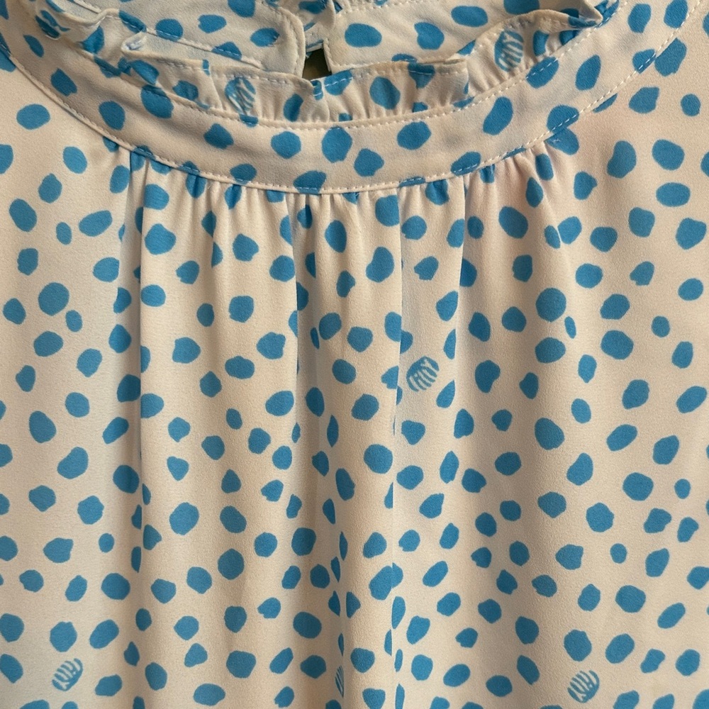 Lilly Pulitzer Small Blue Polka Dot Sleeveless Blouse